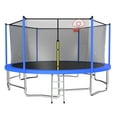 15FT Trampoline with Basketball Hoop, New Upgraded Outdoor Trampoline with Balance Bars, Safety Enclosure Net, Heavy Duty Jumping Mat, Backyard Trampoline for Kids Adults