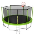 15FT Trampoline with Basketball Hoop, New Upgraded Outdoor Trampoline with Balance Bars, Safety Enclosure Net, Heavy Duty Jumping Mat, Backyard Trampoline for Kids Adults