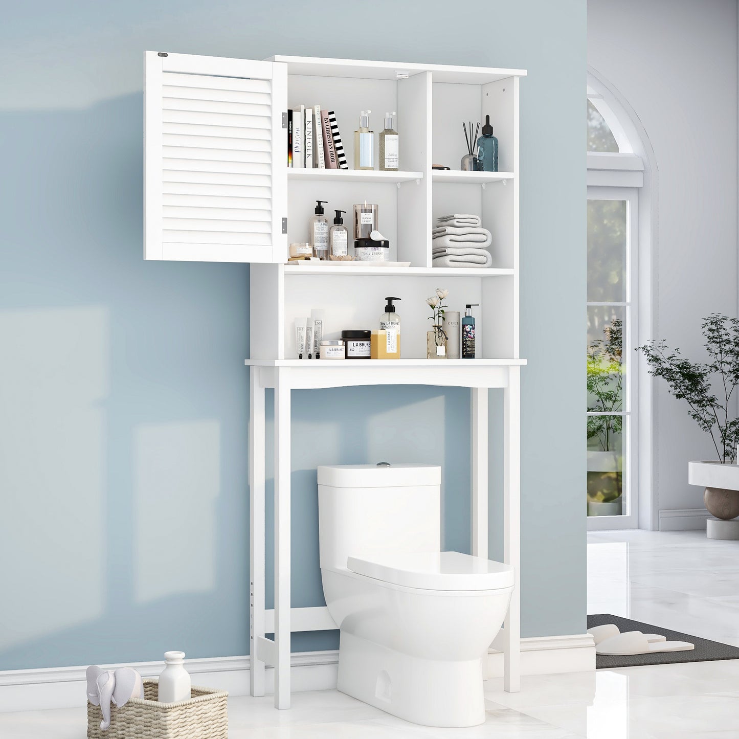 BTMWAY Over The Toilet Cabinet, Home Bathroom Storage Cabinet, LJC