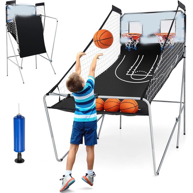 Foldable Arcade Basketball Game for Kids-Blue
