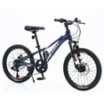 20" Mountain Bike for Teenagers Girls Women, ECARPAT 7 Speeds Gear Bicycle with Dual Disc Brakes, Adult Bike with Front Suspension, Blue