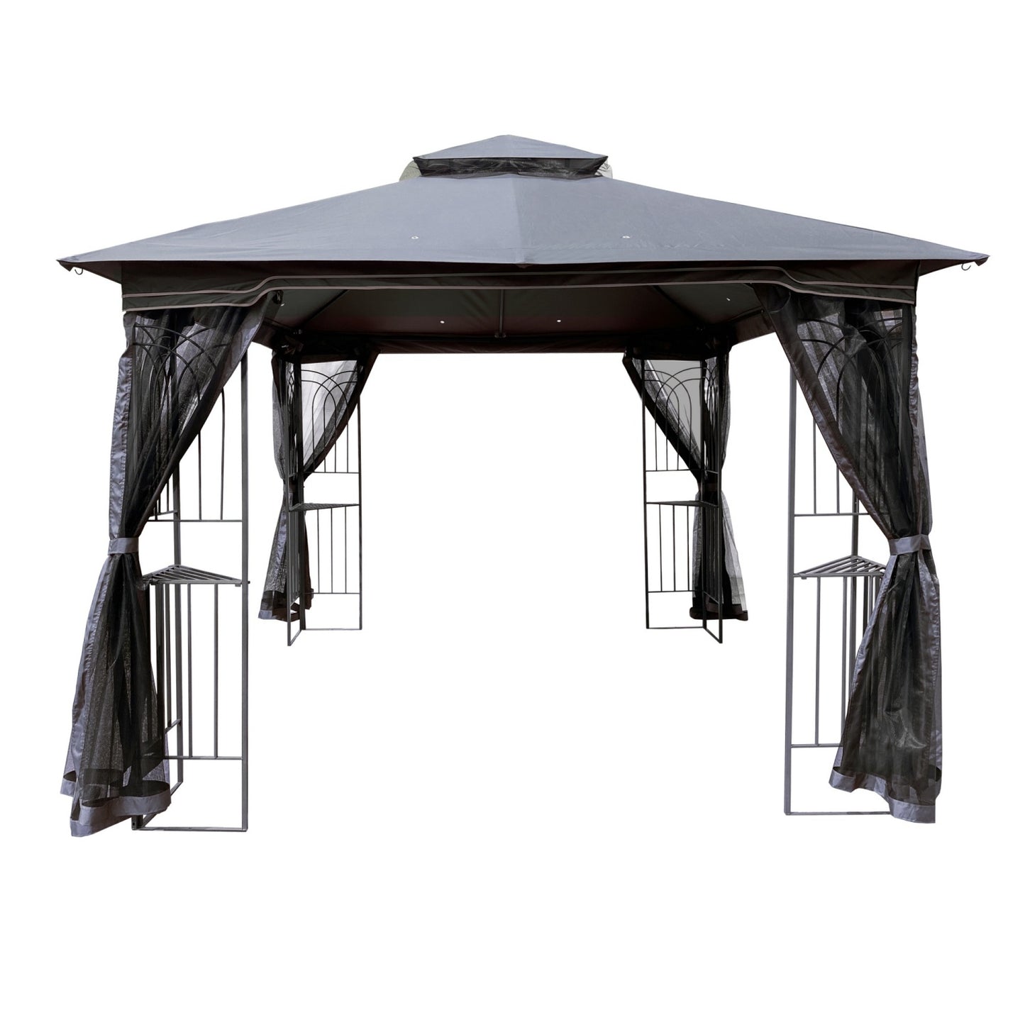 10 x 10ft Outdoor Canopy Gazebo with Ventilated Double Roof, Heavy Duty Canopy Tent with Detachable Mosquito Net, Patio Canopy with Waterproof and UV Protection for Lawn, Garden, Backyard, Deck