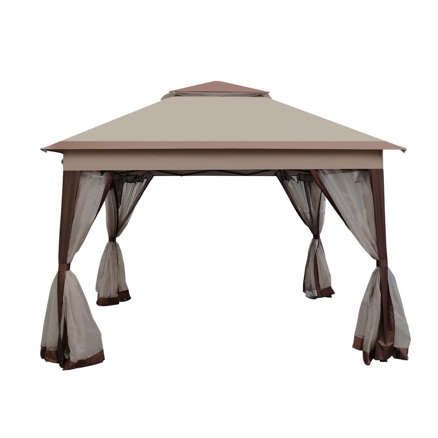 11x 11 Outdoor Pop Up Gazebo with Double Roof, Patio Canopy Tent with Mosquito Netting & UV Protection, Outdoor Waterproof Gazebo for Patio Backyard Garden Parties, Outdoor Events