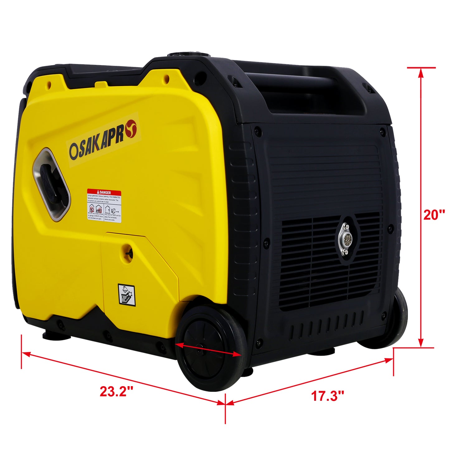 BTMWAY Portable Inverter Generator, 4500W Electric Start Inverter Generator with Wheel, Quiet Generator with Foldable Handle, 212cc, 4 stroke, CARB, EPA compliant, CO Sensor