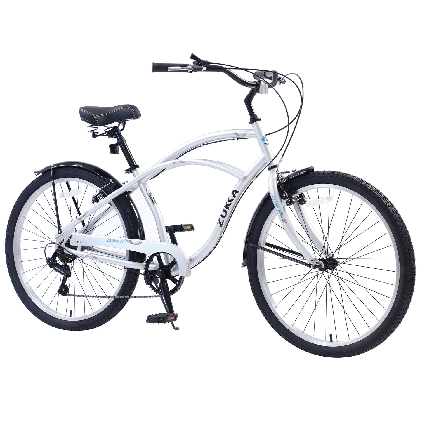 BTMWAY Youth and Adult Beach Cruiser Bike for Men and Women, Teenagers, 26-Inch Wheel, Durable Steel Frames,7-Speed Versatility, Dual V brakes, White