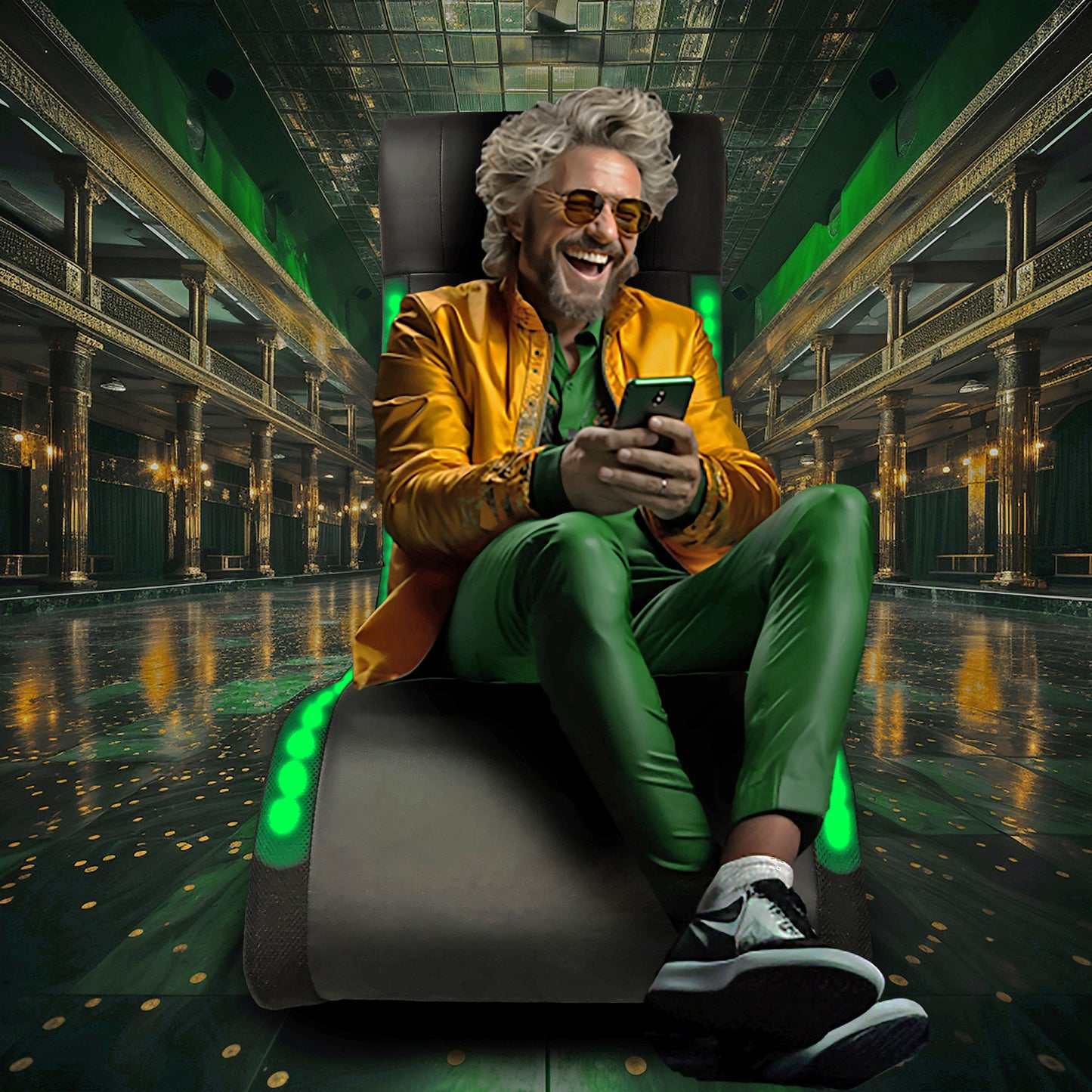 BTMWAY Folding Gaming Chair Floor with Bluetooth Speakers and Massage, Ergonomic Recliner Gamer Chair with LED Lights and USB Charging Port, Perfect Christmas Gifts for Adults and Kids