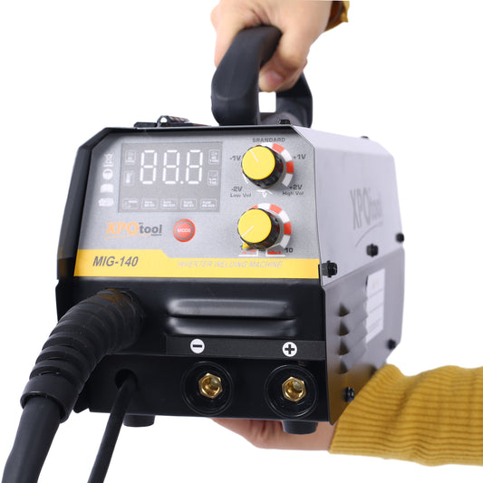 BTMWAY 140A Multi-Process MIG Welder, 110V Gas & Gasless Welding Machine, 4 in 1 Flux MIG/Solid Wire/Lift TIG/Stick/ARC Welder with Synergic Control