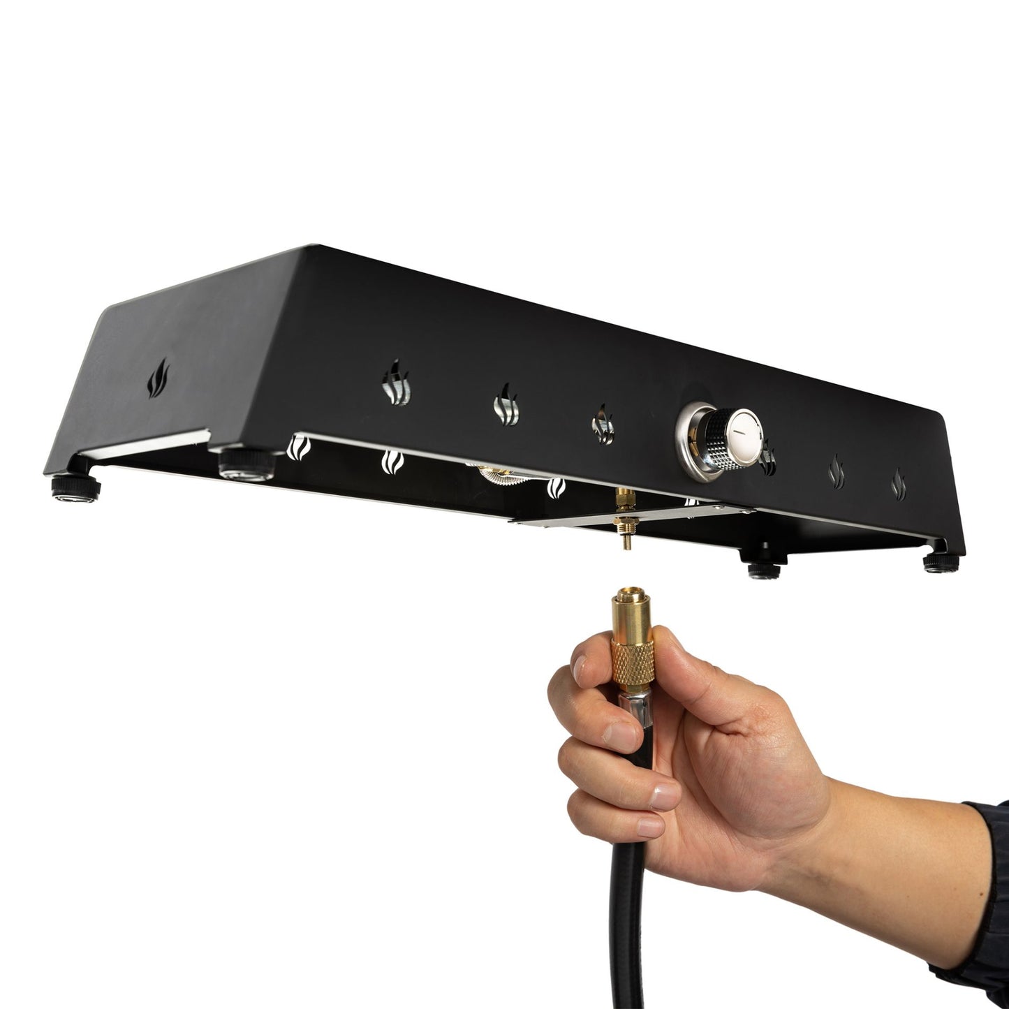 15 inch Outdoor Portable Propane Fire Pit, Camping Fire Pit with Cooking Support Tabletop Fire Pit with Quick Connect Regulator