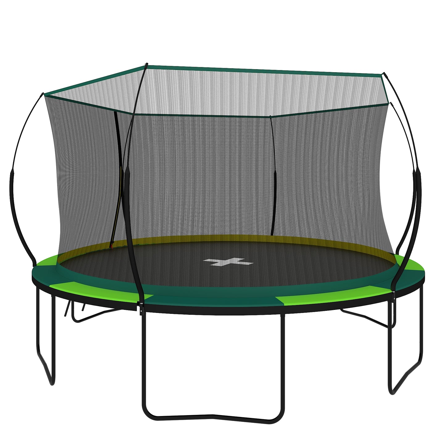 BTMWAY Recreational Trampolines with Enclosure for Kids and Adults with Patented Fiberglass Curved Poles Pumpkin