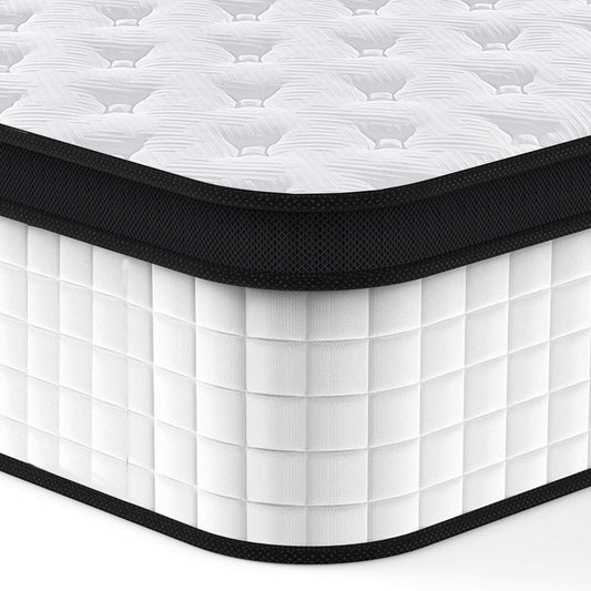 BTMWAY Queen Size 12 inch Memory Foam Hybrid Mattress in a Box, Cool Breathable Knitted Fabric Cover, Individual Pocket Spring for Comfort & Pressure Relief – Ideal for Side, Back & Stomach Sleepers