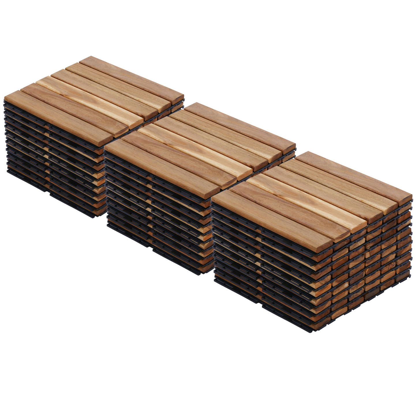 BTMWAY Outdoor Wood Interlocking Flooring Tiles, LJC