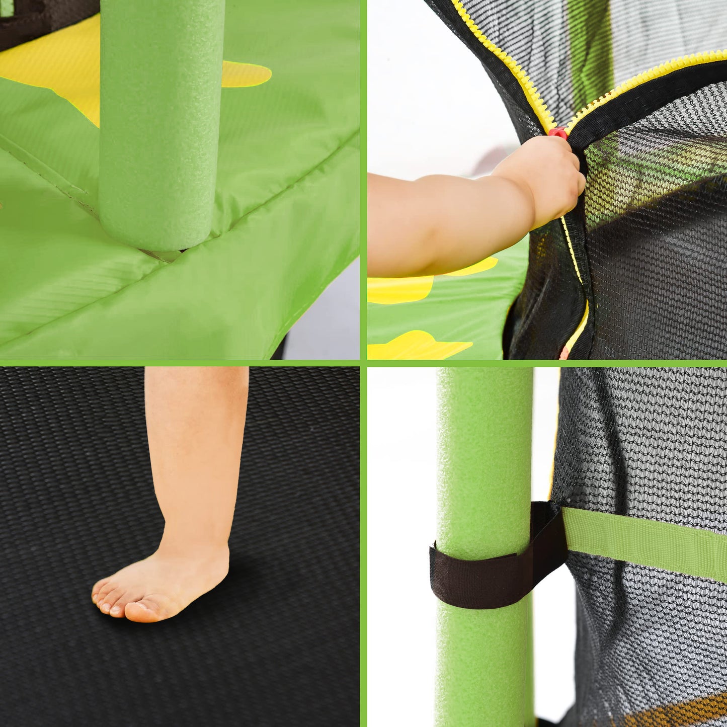 BTMWAY 55" Toddler Trampoline for Kids, Mini trampoline for kids, Indoor Trampoline for Kids, 4.5ft Baby Trampoline with 360 Degree Enclosure Net and Safety Pad, Jumping Toys for Toddlers