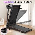 Foldable Treadmill with Incline, Treadmills for Home with LCD Display, Bluetooth Music, Cup Holder, Heart Rate Sensor, Portable Running Machine for Indoor Gym Running Walking Jogging Exercise Fitness