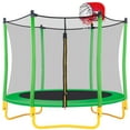 55"Toddler Trampoline, BTMWAY Kids Trampoline with All Round Enclosure Net and Balls, Indoor/Outdoor Ultra Safe Mini Baby Trampoline with Safety Pad, Gifts for Birthday Girls Ages 1-6