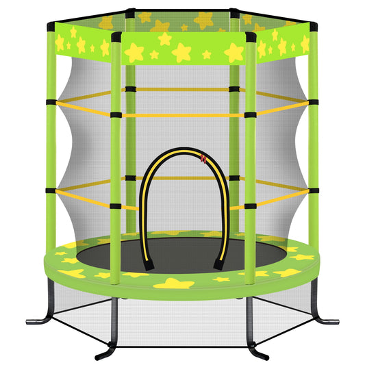 BTMWAY 55" Toddler Trampoline for Kids, Mini trampoline for kids, Indoor Trampoline for Kids, 4.5ft Baby Trampoline with 360 Degree Enclosure Net and Safety Pad, Jumping Toys for Toddlers