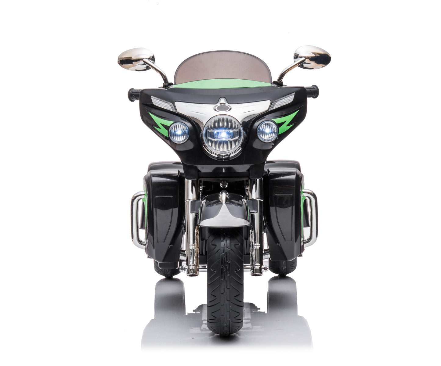 BTMWAY 12V Kids Electric Motorcycle with 3 Wheels, 2 Seater Ride-On Motorbike with Key Start, Headlights, Storage Box, 2 Motors for Boys & Girls Ages 3-8, Black, Perfect Holiday & Toddler Gift