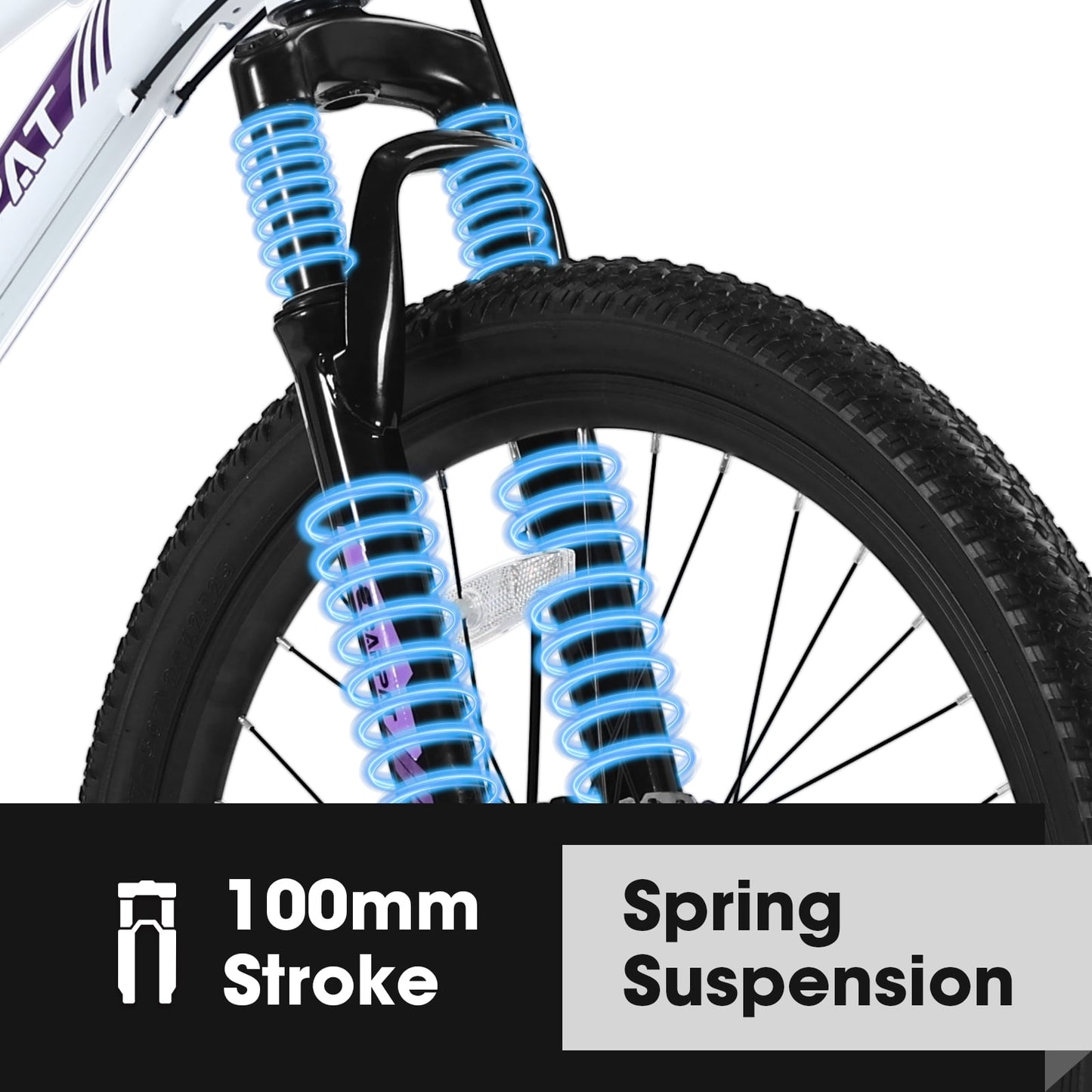 Youth/Adult Mountain Bike, 24 inch Womens Bicycles, Bicicletas Para Mujer for Teenagers Girls, Women MTB with Shimano 21 Speed Grip Shiter Dual Disc Brakes and 100mm Front Suspension, White