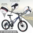 20" Mountain Bike for Teenagers Girls Women, ECARPAT 7 Speeds Gear Bicycle with Dual Disc Brakes, Adult Bike with Front Suspension, Blue