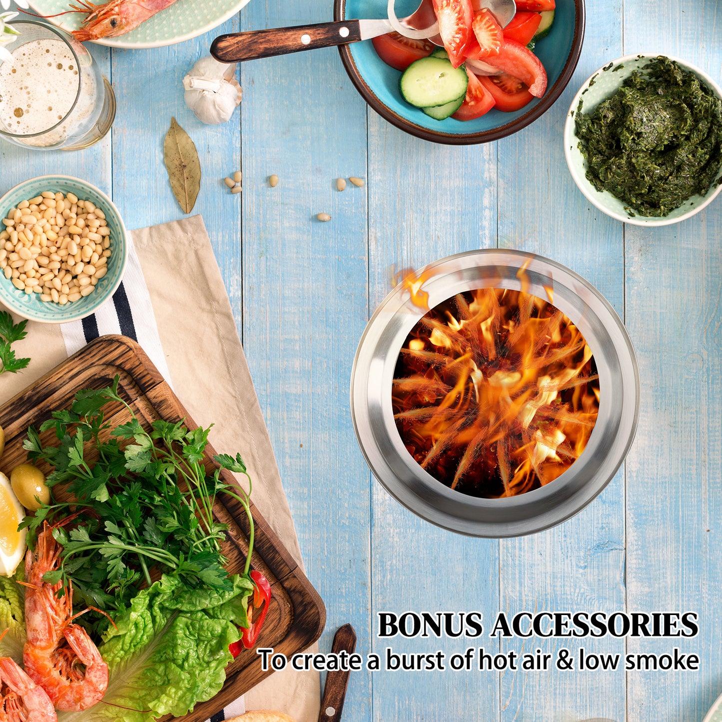 BTMWAY Outdoor Camping Wood Burning Stove, Portable Wood Stove with Alcohol cover and storage bag for Camping, Tent Heating, Hunting, Outdoor Cooking