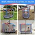 BTMWAY 60" Toddler Trampoline Indoor, Mini Trampoline for Kids, Small Trampoline with Basketball Hoop and Swing,Baby Trampoline with Net, Kid Trampoline with Adjustable Gymnastics Bar