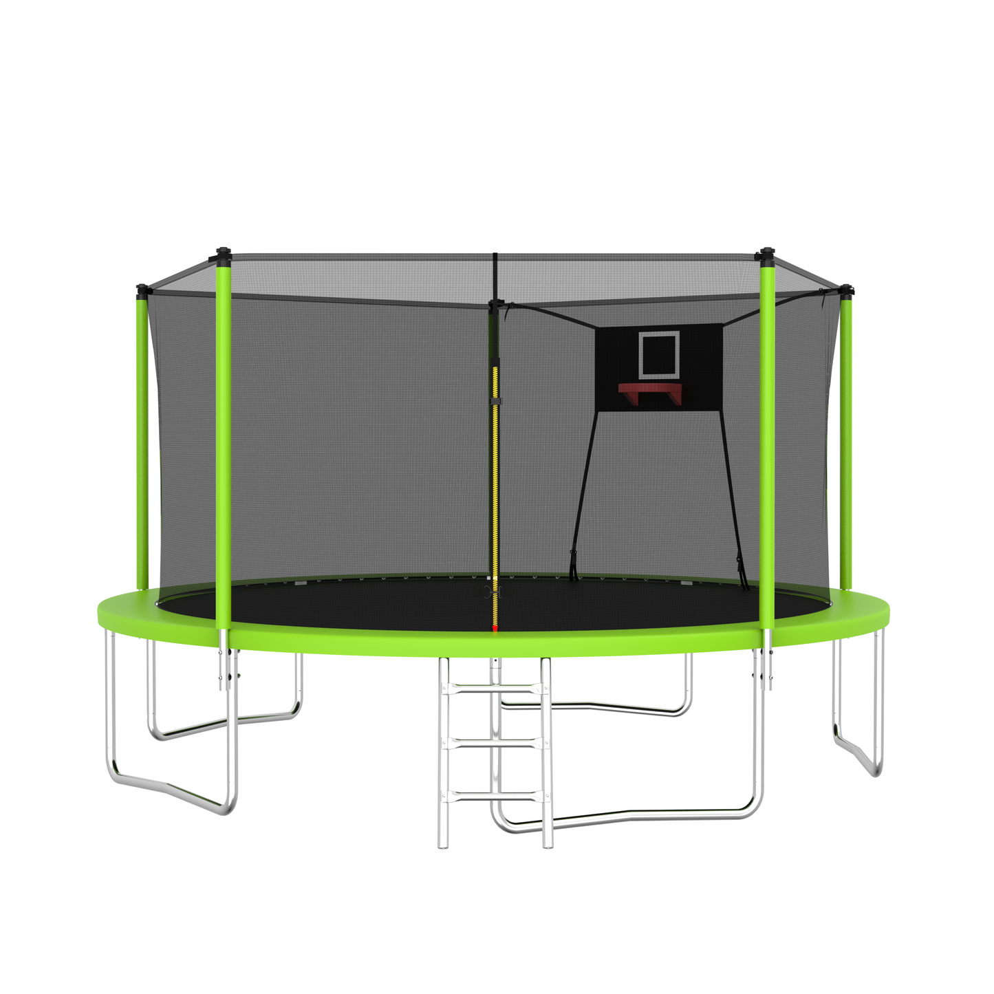 BTMWAY 14ft Trampoline with Basketball Hoop, Trampoline Outdoor Indoor with Enclosure Net & Ladder, Recreational Trampolines for Kids and Adults(3-4 Users), 1000lbs Capacity