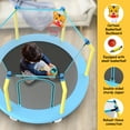 BTMWAY 55" Toddler Trampoline with Enclosure, Child's Mini Trampoline for Kids, Indoor & Outdoor Baby Trampoline with Basketball Hoop, Children's Trampoline with ASTM Certification