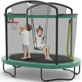 BTMWAY 4x6FT Toddler Trampoline for Kids, Kids Indoor Trampoline with 771LBS Load-Bearing Capacity, Mini Trampoline Indoor & Outdoor, Small Trampoline with 4 Accessories & Adjustable Gymnastics Bar