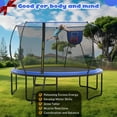 BTMWAY 12ft Trampoline for Kids, Outdoor Trampoline with Basketball Hoop, Recreational Trampolines with 6 Curved Poles, Heavy Duty Trampoline with No-gap Design, Kids's Play Ground Outdoor