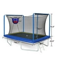 BTMWAY 8 ×12 ft Rectangle Trampoline for Kids and Adult, Rectangular trampoline with Basketball Hoops, Outdoor Trampoline with 360 Degree Safety Net, Family Trampoline with 4 W-Legs