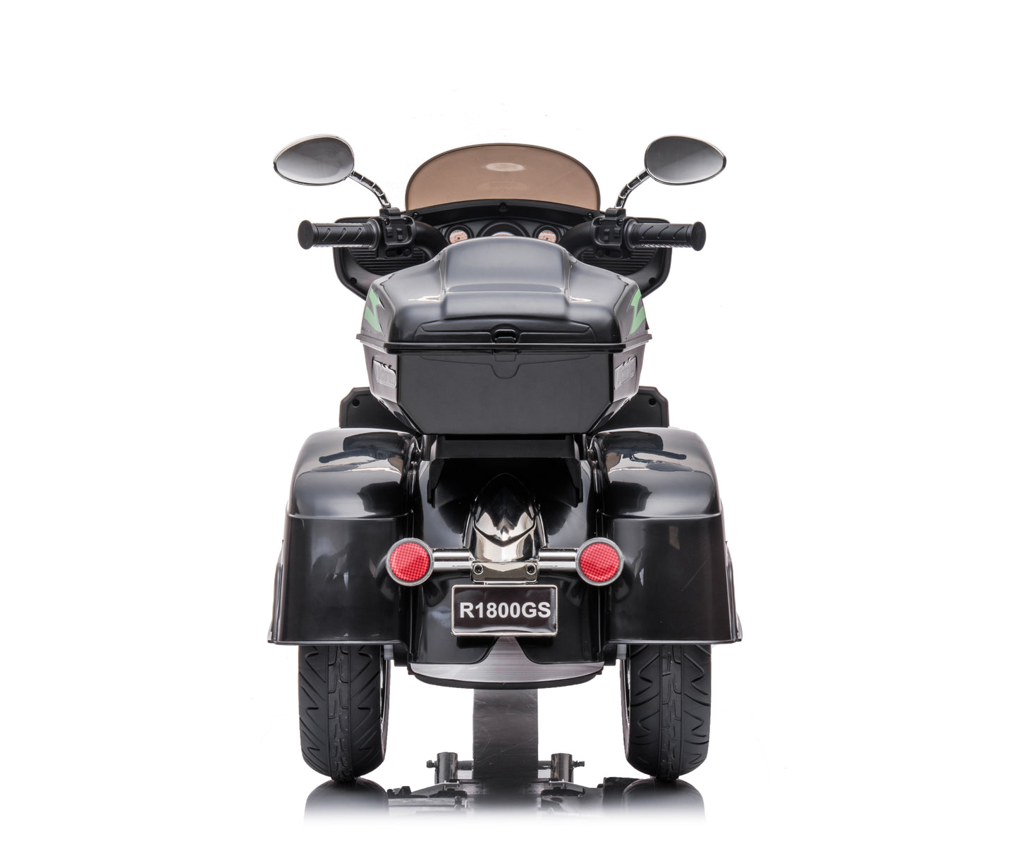 BTMWAY 12V Kids Electric Motorcycle with 3 Wheels, 2 Seater Ride-On Motorbike with Key Start, Headlights, Storage Box, 2 Motors for Boys & Girls Ages 3-8, Black, Perfect Holiday & Toddler Gift