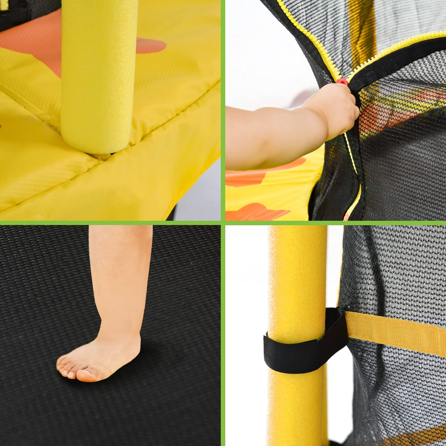 BTMWAY 55" Toddler Trampoline for Kids, Mini trampoline for kids, Indoor Trampoline for Kids, 4.5ft Baby Trampoline with 360 Degree Enclosure Net and Safety Pad, Jumping Toys for Toddlers