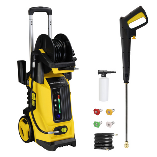1800W 110V Electric Pressure Washer, Yardmaster Pressure Washer up to 3800 PSI + 2.6 GPM, High Pressure Power Washer with 4 Nozzles and Soap Bottle for Cars, Fences, Patio