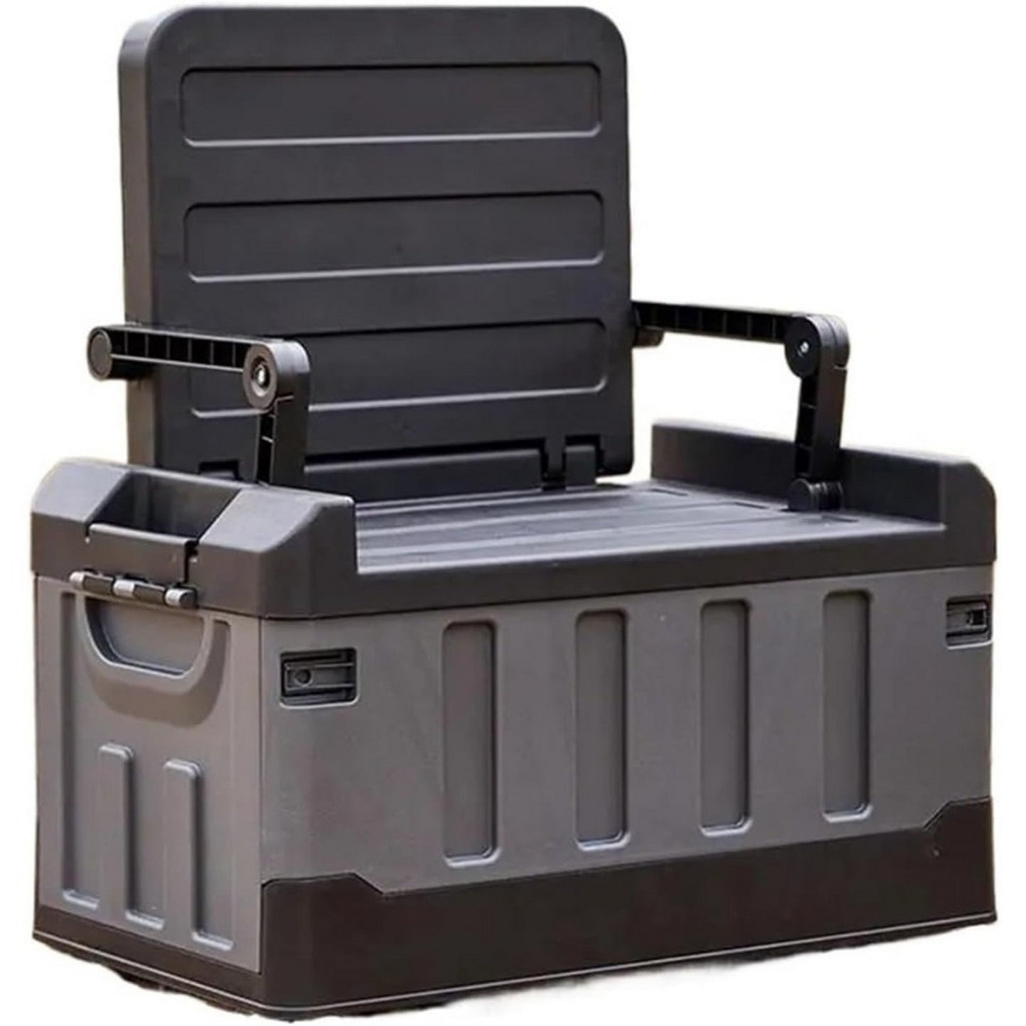 BTMWAY Outdoor camping box, car mounted, household camping storage box, storage box, seat, fishing box, large capacity storage box, Grey