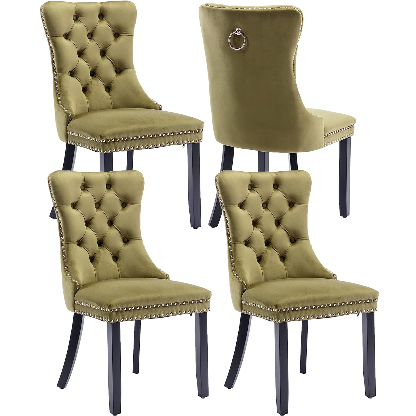 BTMWAY High-end Tufted Velvet Dining Chairs Set of 2, LJC