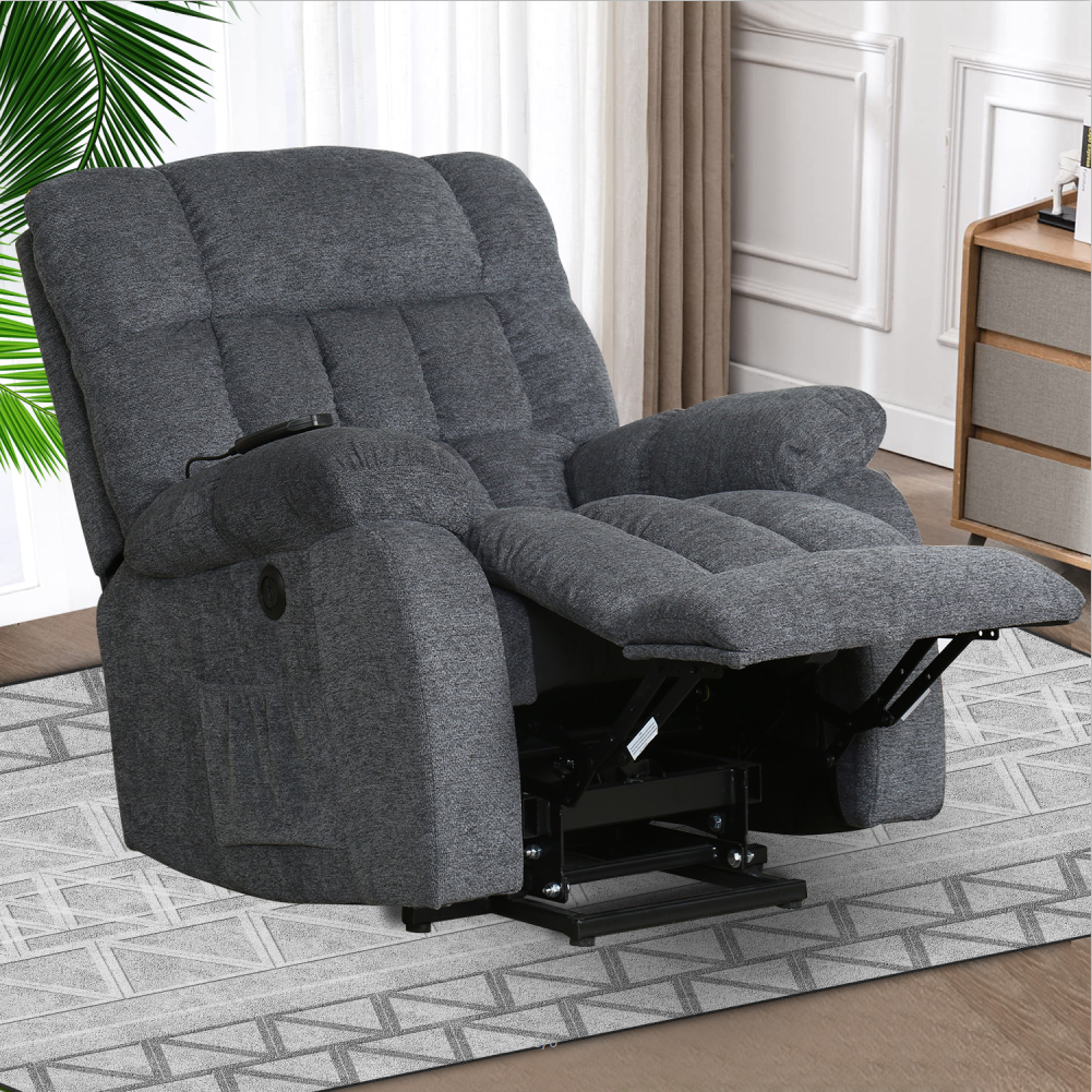 BTMWAY Power Lift Recliner, Electric Lift Chair with Heat Therapy and Massage Function, Power Reclining Sofa with Remote Control