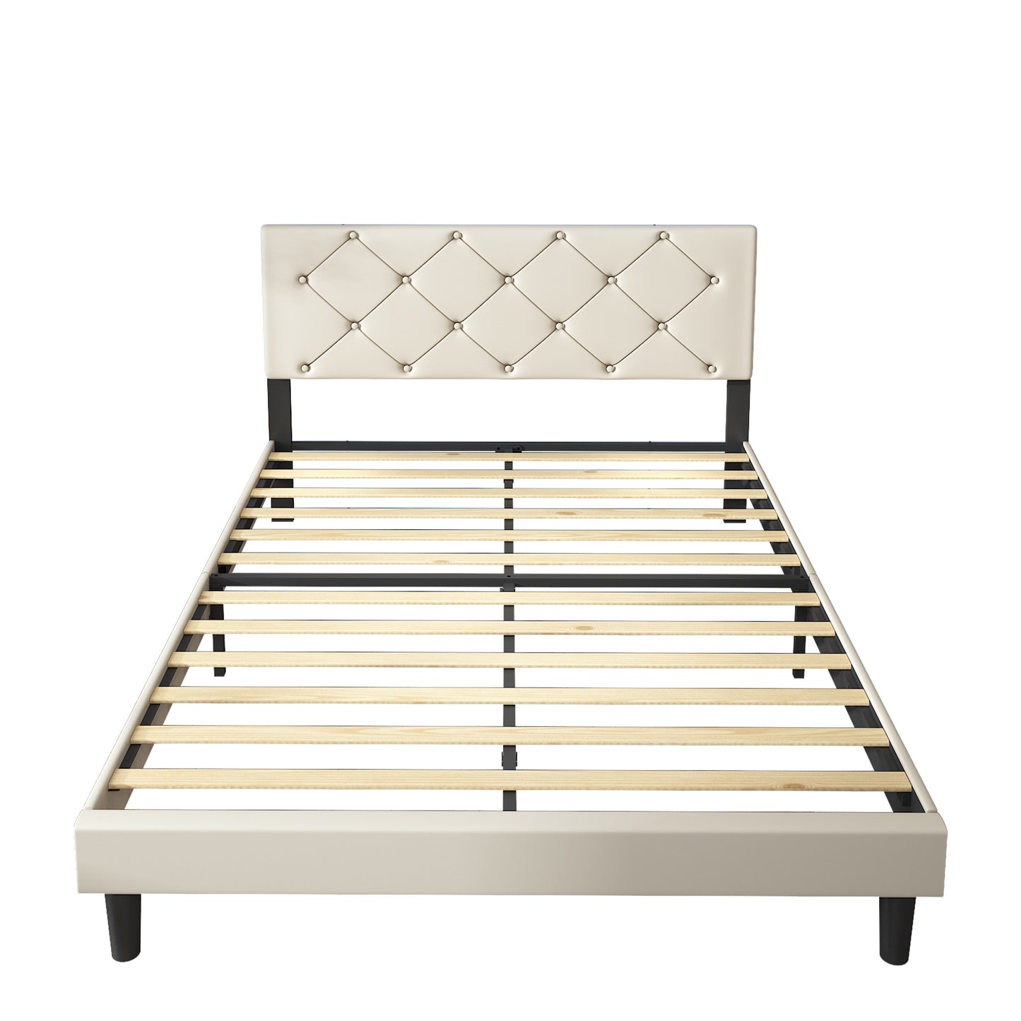 BTMWAY Upholstered Platform Bed Frame with Headboard, LJC