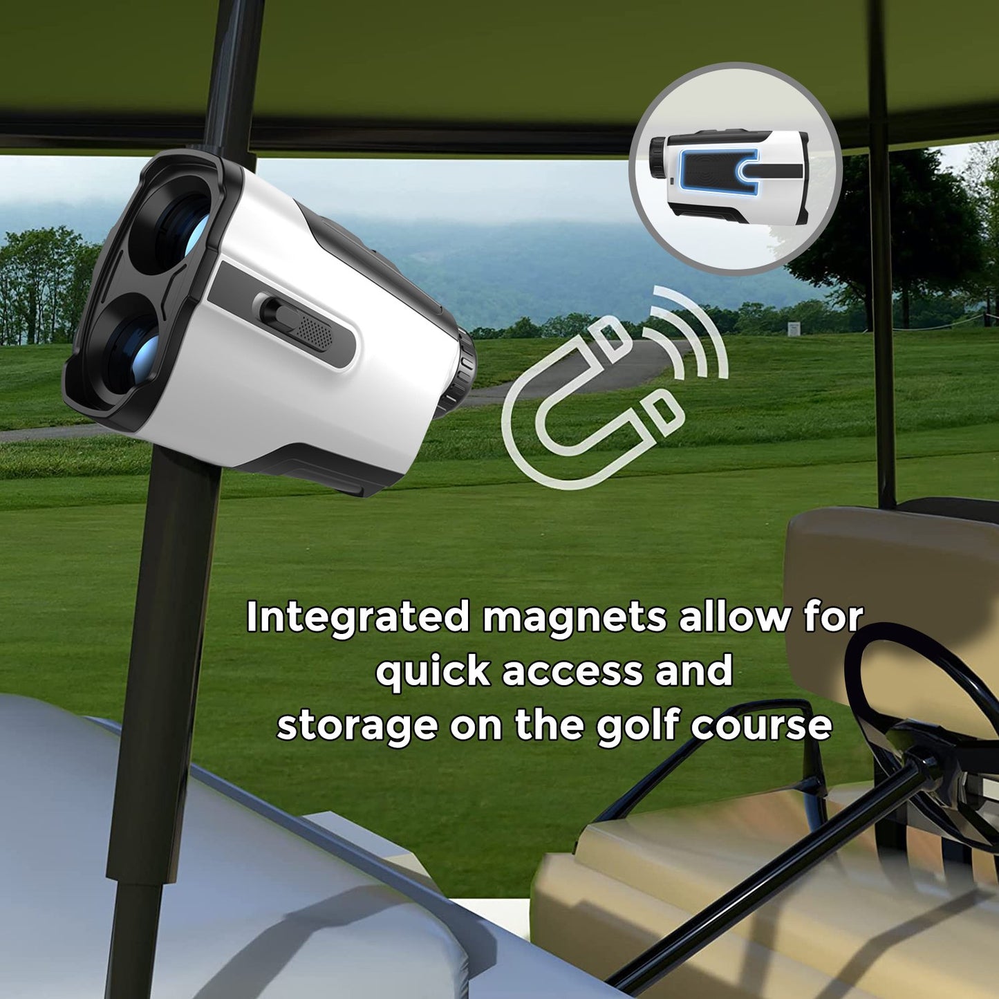 900 Yards Range Finder for Golf & Hunting, BTMWAY Laser Rangefinder with Slope, Golf Yardage Distance Rangefinder with High-Precision Flag Pole Locking | 7X Magnification View(Rechargeable Battery)