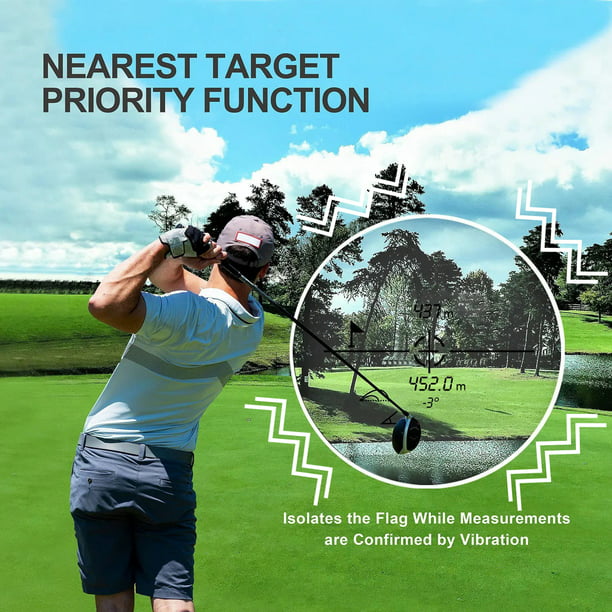 900 Yards Range Finder for Golf & Hunting, BTMWAY Laser Rangefinder with Slope, Golf Yardage Distance Rangefinder with High-Precision Flag Pole Locking | 7X Magnification View(Rechargeable Battery)