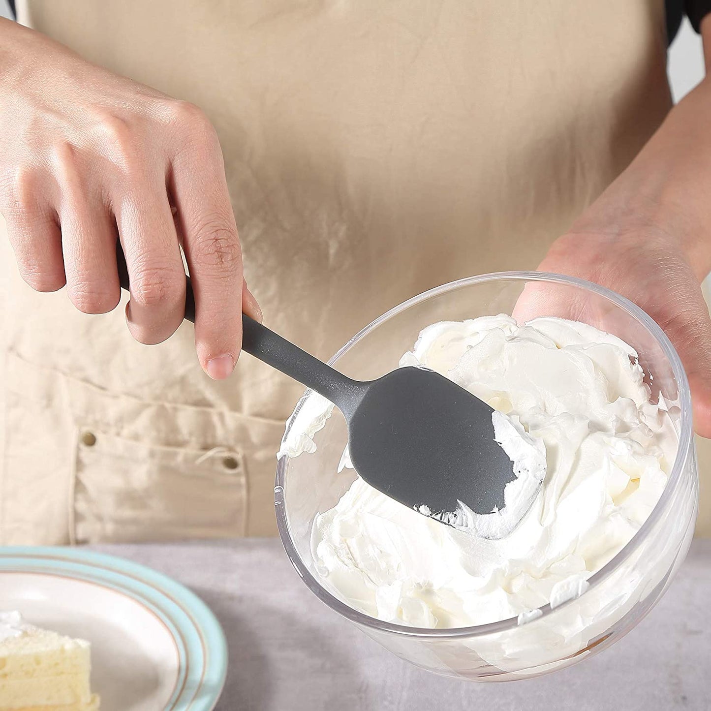 Silicone Spatula Set of 3, BTMWAY Multifunctional Non-Stick High Heat-Resistance Kitchen Spatulas, Rubber Silicone Spatula for Cooking, Baking and Mixing