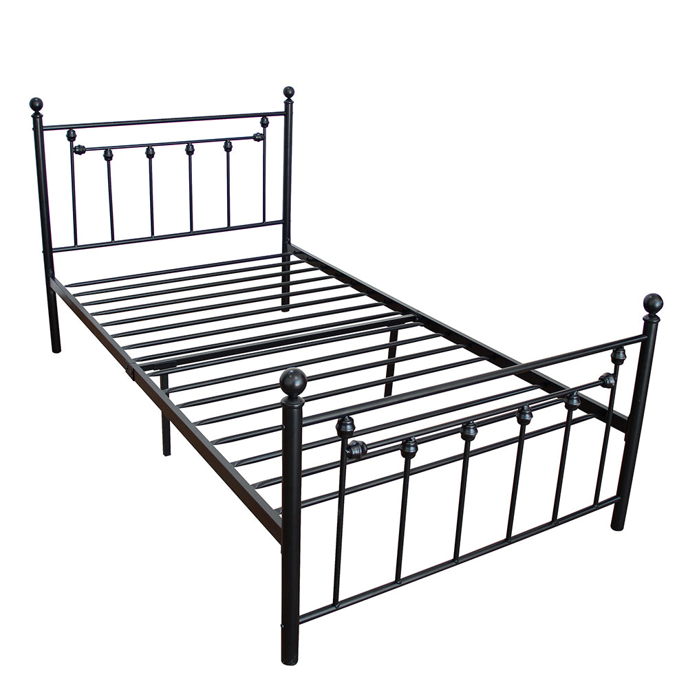 Metal Twin Bed Frame, BTMWAY Twin Platform Bed Frame with Headboard and Footboard, Modern Twin Size Platform Bed Frame for Bedroom Dorm, Twin Size Bed Frame No Box Spring Needed, Black, R04