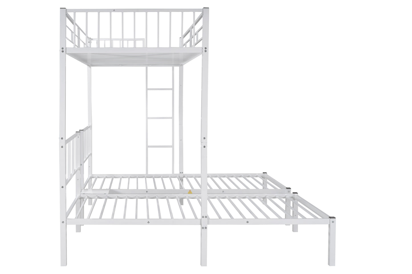 Twin Over Twin Over Twin Bunk Bed, BTMWAY Modern Metal Triple Bunk Beds, Convert into 3 Twin Beds, No Box Spring Needed, White, R1207