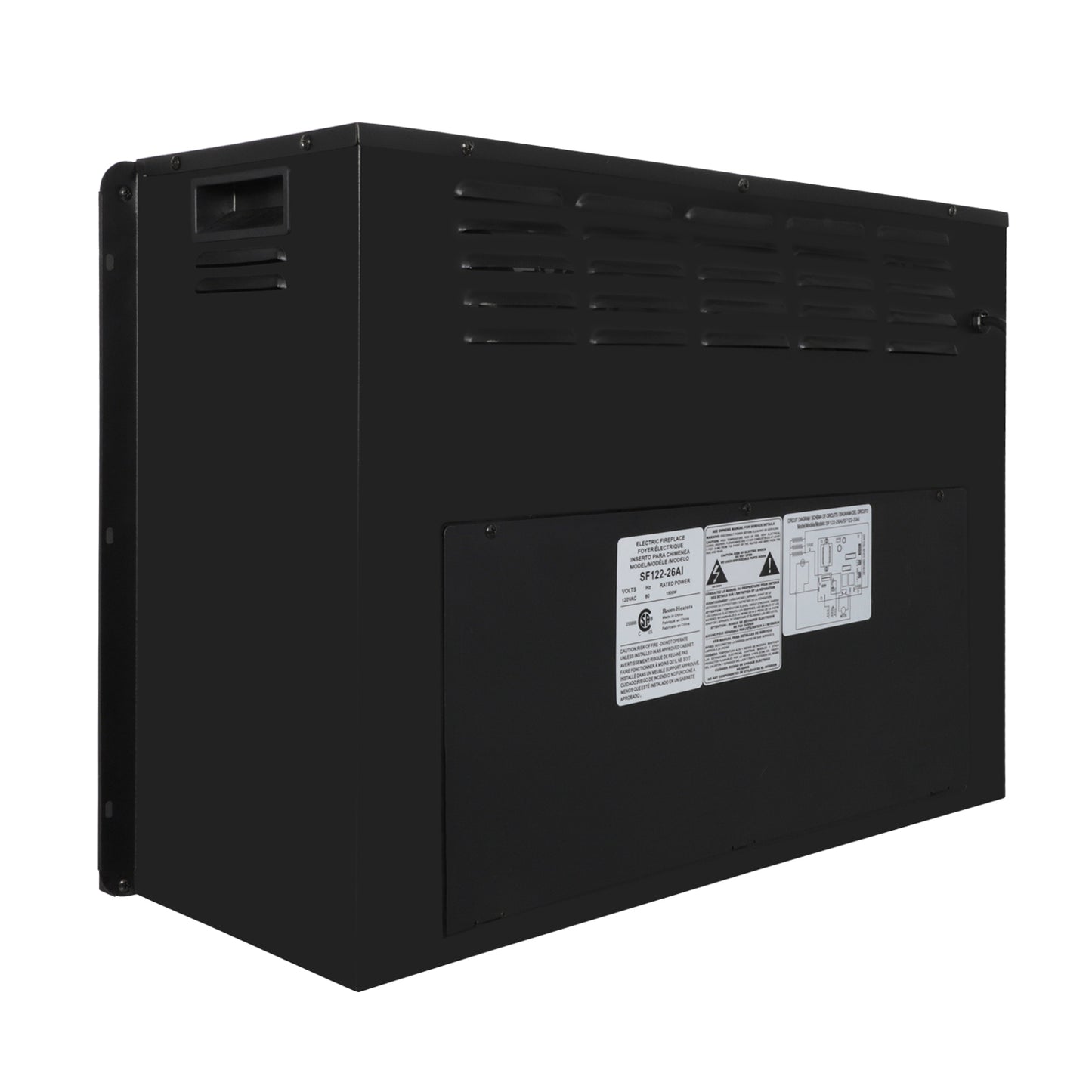 Recessed Electric Fireplace, 1500W 26 Inches Electric Fireplace Heater with Remote Control, Auto-Shutoff, Black, R034