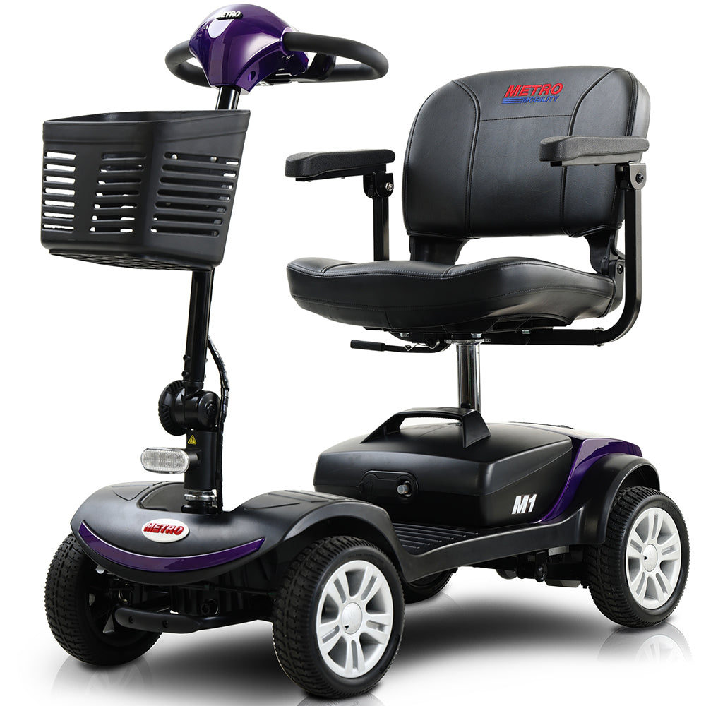 Mobility Scooter, BTMWAY 4 Wheel Mobility Scooter for Adults, Elderly, Folding Electric Powered Wheelchair Device, Heavy Duty Compact Mobility with Charger and Basket, 265 lbs Max Weight