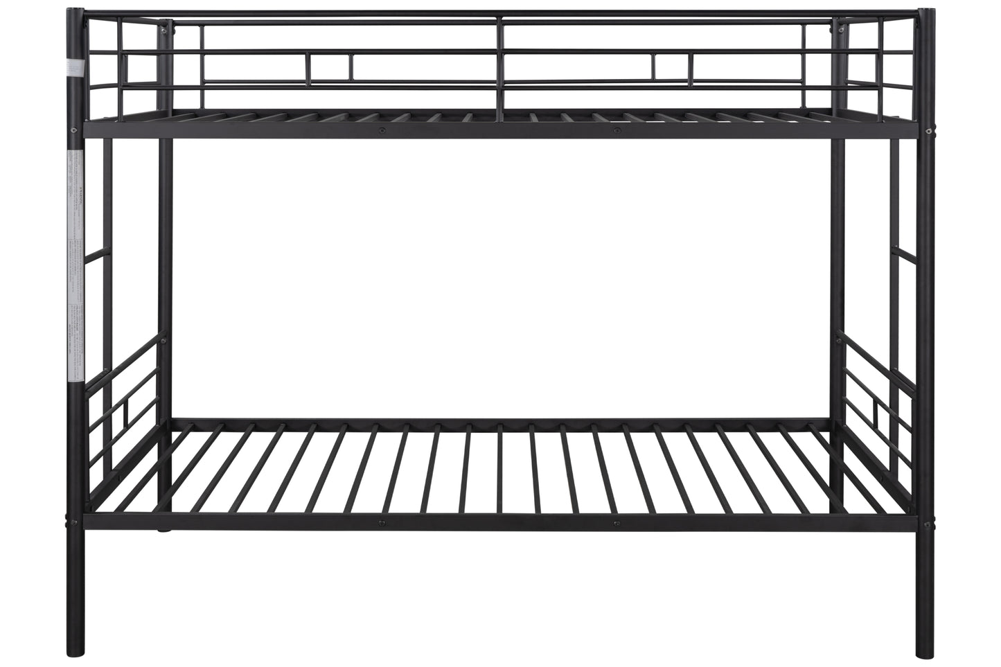 Metal Bunk Bed Twin Over Twin, BTMWAY Modern Twin Over Twin Bunk Bed, Twin Bunk Bed with Safety Guard Rails and Ladder, Heavy Duty Bunk Bed for Kids Teens Adults Bedroom, Black