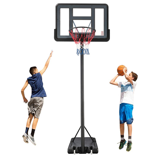 Portable Basketball Hoop, BTMWAY 5-10ft Height Adjustable Basketball Hoop for Adults Teens Kids, Basketball Goals System with Wheels, Indoor Outdoor Basketball Stand for Playground, Yard, Garden