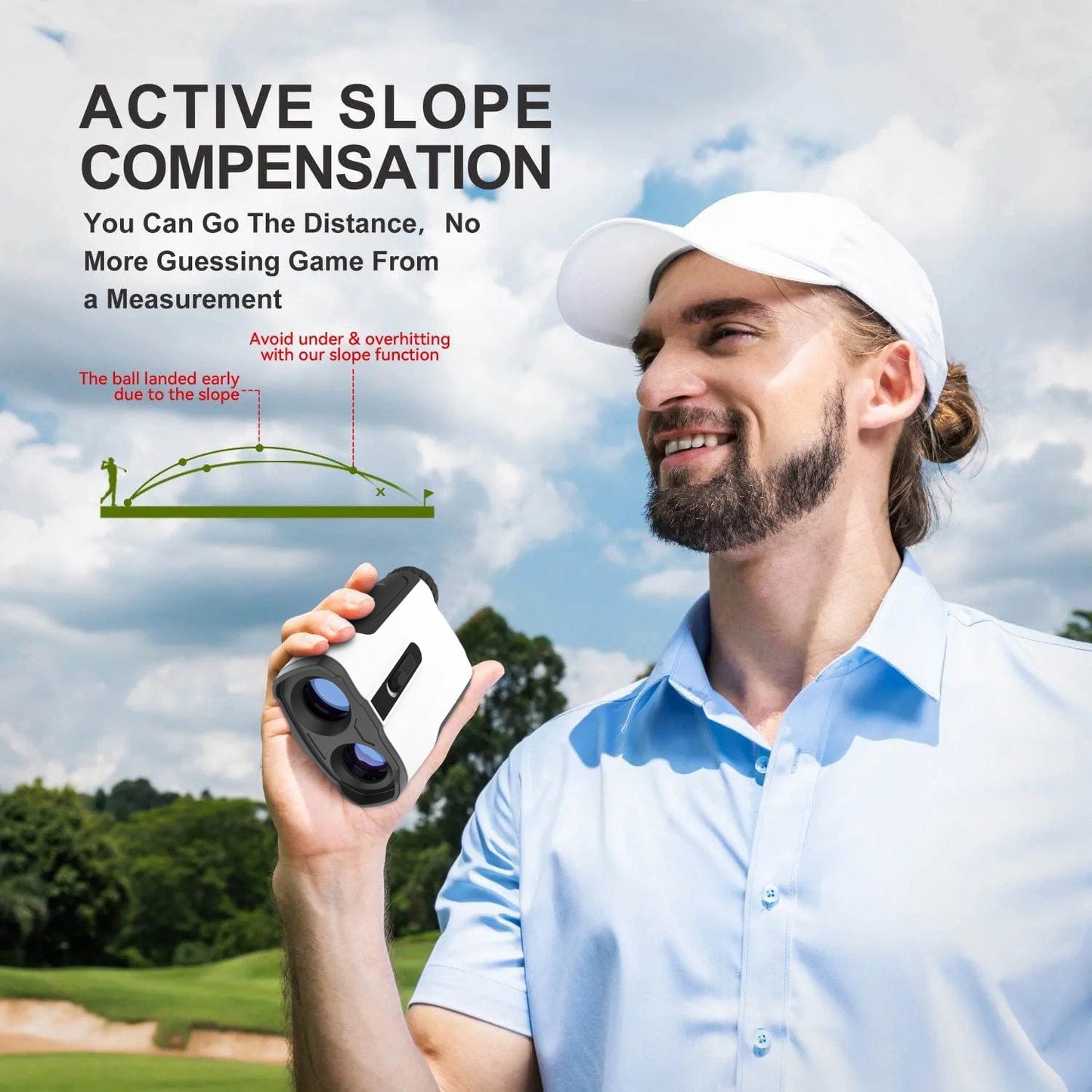 900 Yards Range Finder for Golf & Hunting, BTMWAY Laser Rangefinder with Slope, Golf Yardage Distance Rangefinder with High-Precision Flag Pole Locking | 7X Magnification View(Rechargeable Battery)