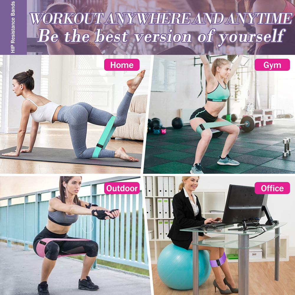 Hip Bands Set of 3, BTMWAY 3-level Resistance Loop Bands for Legs/Butt Hips/Glutes