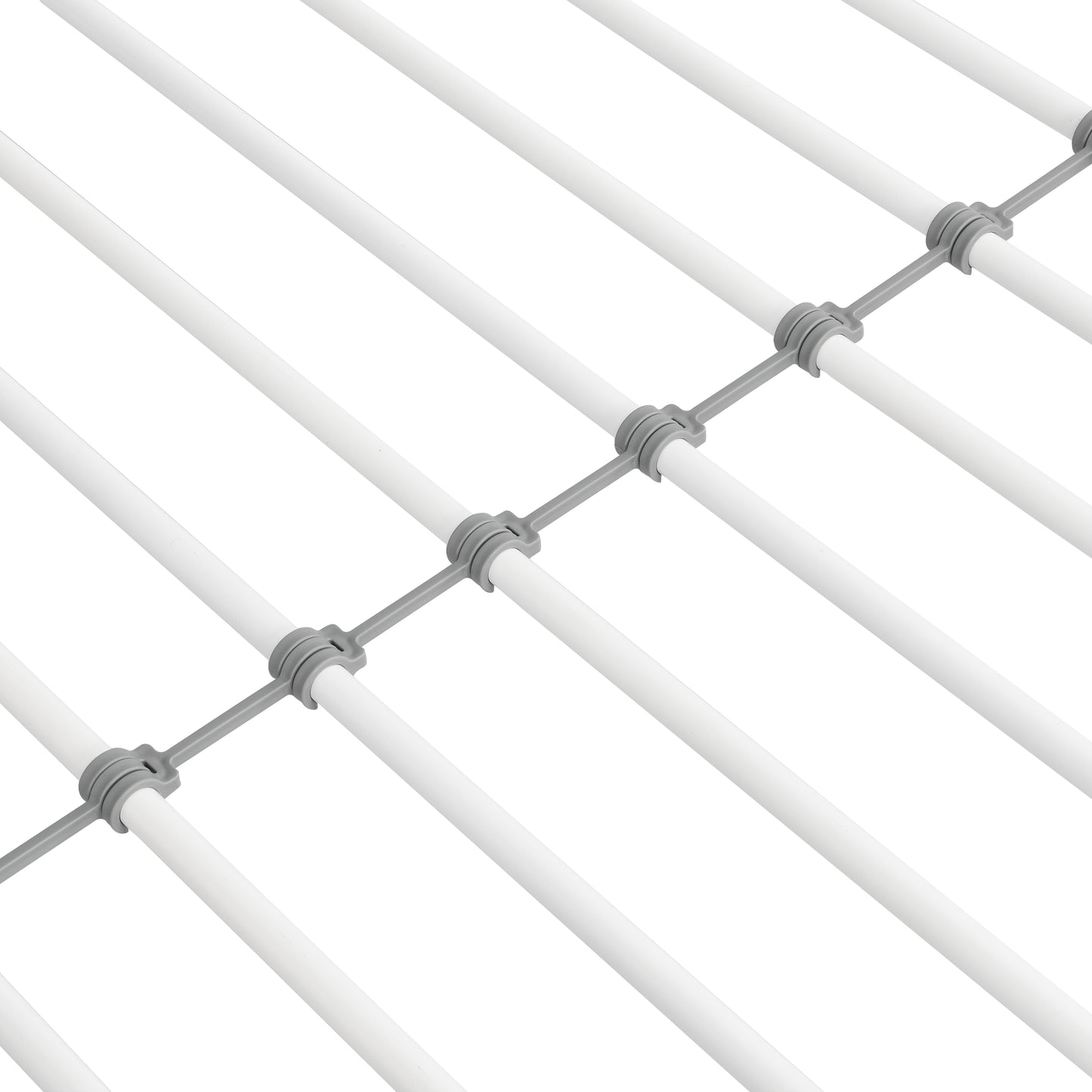 BTMWAY Metal Bunk Bed Twin Over Twin, Convertible Twin Over Twin Bunk Bed with 2 ladders for Kids Bedroom, Heavy Duty Twin Bunk Bed Frame for Bedroom, No Box Spring Needed, White