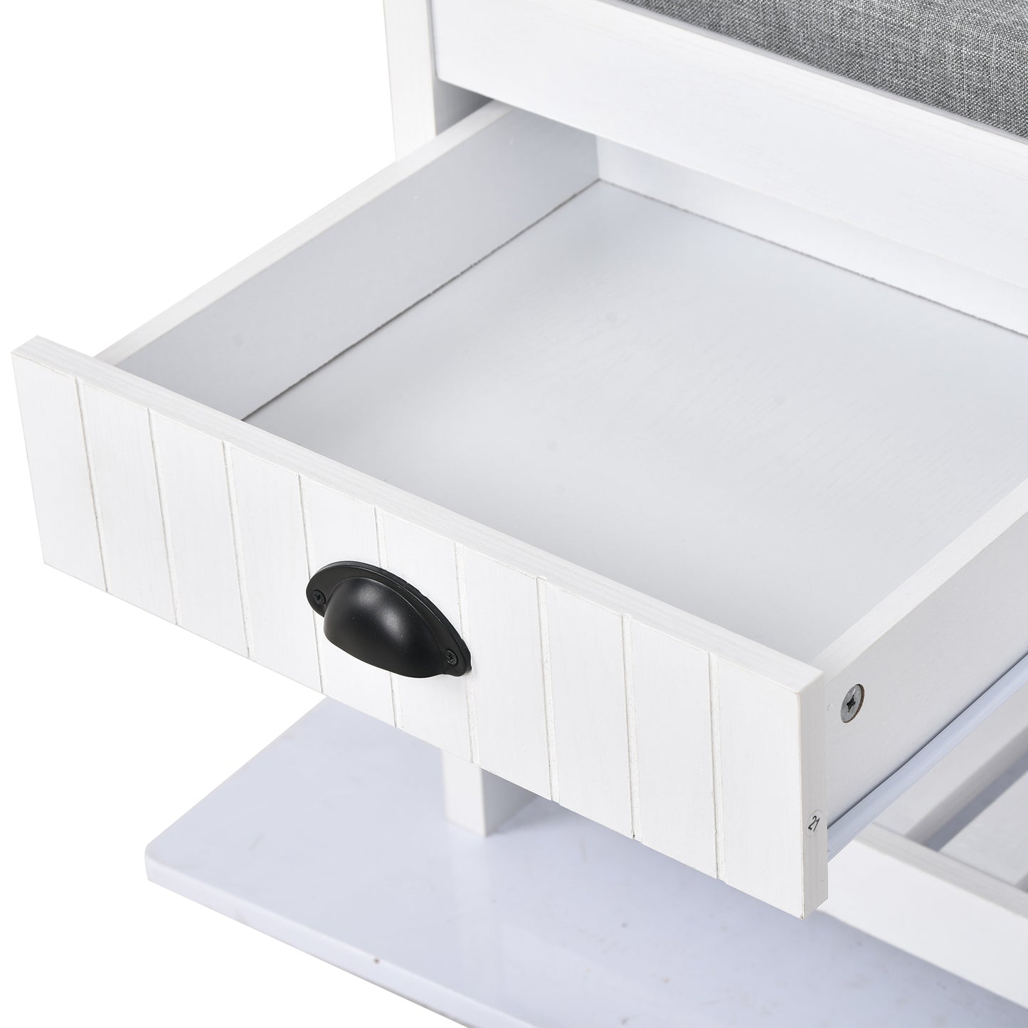 BTMWAY Hall Tree with Storage Bench, 3-in-1 Entryway Coat Rack with 4 Hooks, Coat Hanger, 2 Sliding Drawers, Shoe Cabinet, Wood Farmhouse Hall Tree for Entrance, Entryway, Hallway, Living Room, White