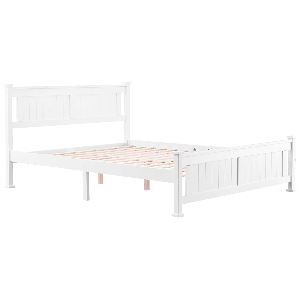 Full Bed Frame with Headboard, YOFE White Full Size Platform Bed Frame w/ Slats, Modern Full Size Bed Frame for Kids Adults, Wood Platform Full Bed Frame for Bedroom, No Box Spring Needed, R4993